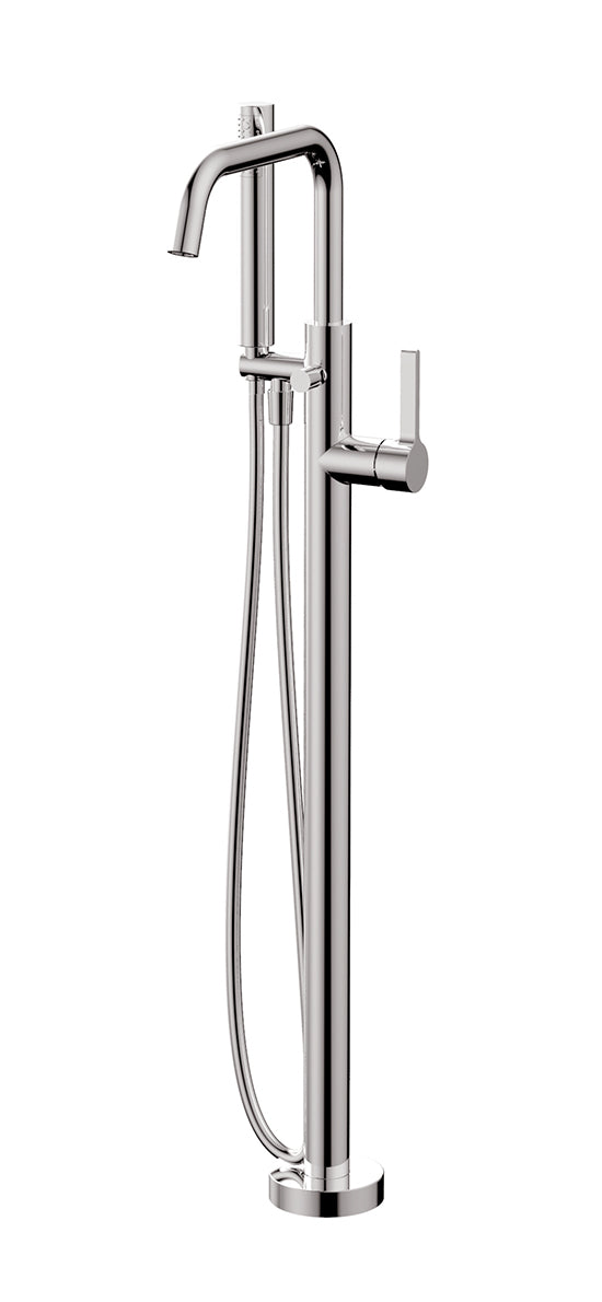 Floormount tub filler with handshower