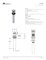 Round press pop-up drain