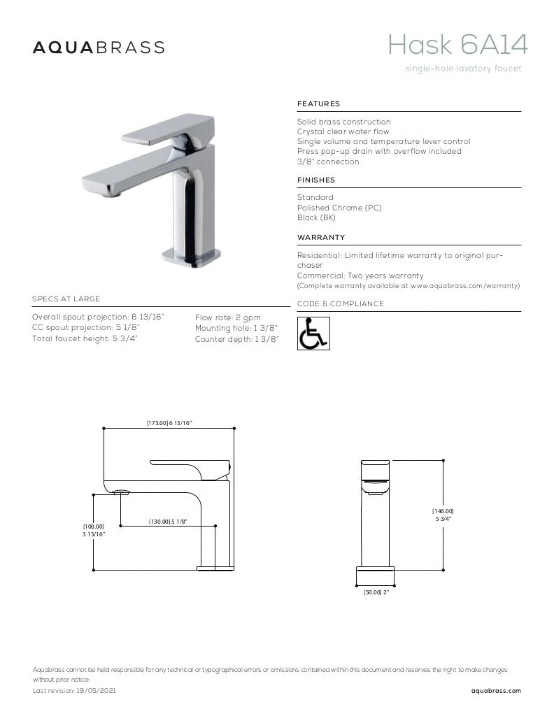 Single-hole lavatory faucet