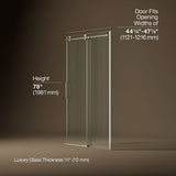 Composed™ 44-1/8"-47-7/8" W x 78" H sliding shower door with 3/8"-thick Crystal Clear glass