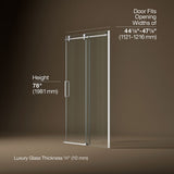 Composed™ 44-1/8"-47-7/8" W x 78" H sliding shower door with 3/8"-thick Crystal Clear glass