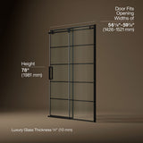 Composed™ 56-1/8"-59-7/8" W x 78" H sliding shower door with 3/8"-thick Crystal Clear glass