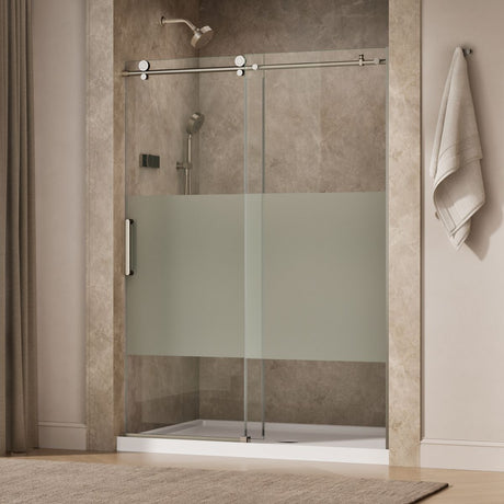 Composed™ 56-1/8"-59-7/8" W x 78" H sliding shower door with 3/8"-thick Crystal Clear glass