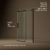 Composed™ 56-1/8"-59-7/8" W x 78" H sliding shower door with 3/8"-thick Crystal Clear glass