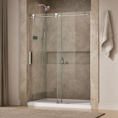 Composed™ 56-1/8"-59-7/8" W x 78" H sliding shower door with 3/8"-thick Crystal Clear glass