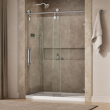 Artifacts™ 58-1/4"-59-1/4" W x 80-7/8" H sliding shower door with 3/8"-thick Crystal Clear glass