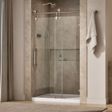 Artifacts™ 45-1/4"-46-1/4" W x 80-7/8" H sliding shower door with 3/8"-thick Crystal Clear glass