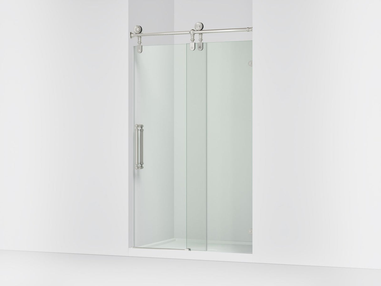 Artifacts™ 45-1/4"-46-1/4" W x 80-7/8" H sliding shower door with 3/8"-thick Crystal Clear glass