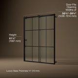 Rely® 56-5/8"-59-5/8" W x 62-1/2" H sliding bath door with 3/8"-thick Crystal Clear glass