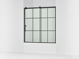 Rely® 56-5/8"-59-5/8" W x 62-1/2" H sliding bath door with 3/8"-thick Crystal Clear glass