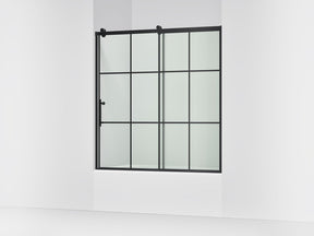 Rely® 56-5/8"-59-5/8" W x 62-1/2" H sliding bath door with 3/8"-thick Crystal Clear glass