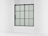 Rely® 56-5/8"-59-5/8" W x 62-1/2" H sliding bath door with 3/8"-thick Frosted glass