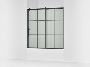 Rely® 56-5/8"-59-5/8" W x 62-1/2" H sliding bath door with 3/8"-thick Frosted glass