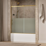Rely® 56-5/8"-59-5/8" W x 62-1/2" H sliding bath door with 3/8"-thick Crystal Clear glass