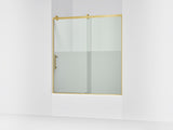 Rely® 56-5/8"-59-5/8" W x 62-1/2" H sliding bath door with 3/8"-thick Crystal Clear glass