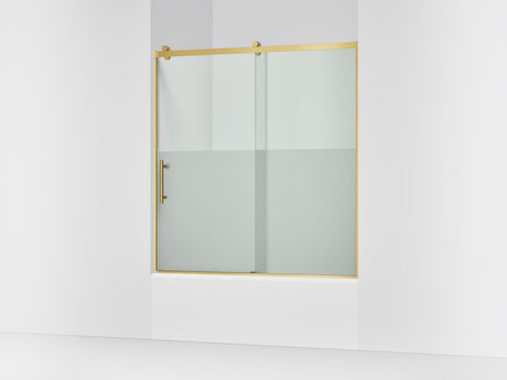 Rely® 56-5/8"-59-5/8" W x 62-1/2" H sliding bath door with 3/8"-thick Crystal Clear glass