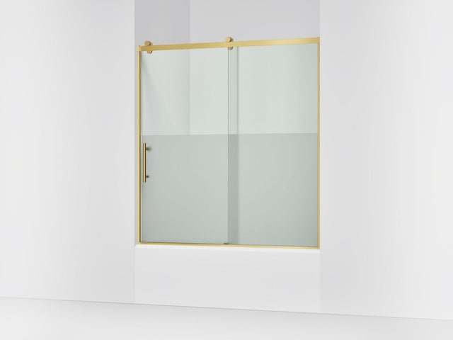 Rely® 56-5/8"-59-5/8" W x 62-1/2" H sliding bath door with 3/8"-thick Crystal Clear glass