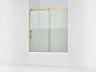 Rely® 56-5/8"-59-5/8" W x 62-1/2" H sliding bath door with 3/8"-thick Crystal Clear glass