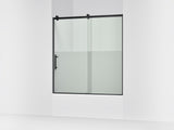 Rely® 56-5/8"-59-5/8" W x 62-1/2" H sliding bath door with 3/8"-thick Crystal Clear glass