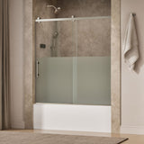 Rely® 56-5/8"-59-5/8" W x 62-1/2" H sliding bath door with 3/8"-thick Crystal Clear glass