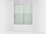 Rely® 56-5/8"-59-5/8" W x 62-1/2" H sliding bath door with 3/8"-thick Crystal Clear glass