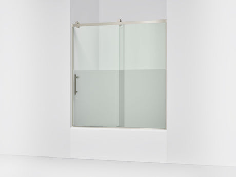 Rely® 56-5/8"-59-5/8" W x 62-1/2" H sliding bath door with 3/8"-thick Crystal Clear glass