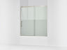 Rely® 56-5/8"-59-5/8" W x 62-1/2" H sliding bath door with 3/8"-thick Crystal Clear glass