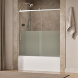 Rely® 56-5/8"-59-5/8" W x 62-1/2" H sliding bath door with 3/8"-thick Crystal Clear glass