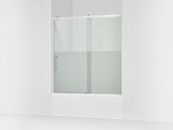 Rely® 56-5/8"-59-5/8" W x 62-1/2" H sliding bath door with 3/8"-thick Crystal Clear glass