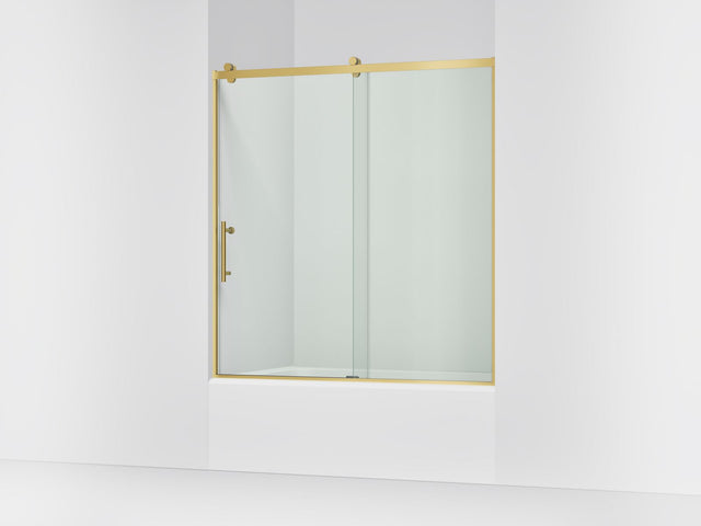 Rely® 56-5/8"-59-5/8" W x 62-1/2" H sliding bath door with 3/8"-thick Crystal Clear glass