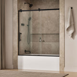 Rely® 56-5/8"-59-5/8" W x 62-1/2" H sliding bath door with 3/8"-thick Crystal Clear glass