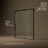Rely® 56-5/8"-59-5/8" W x 62-1/2" H sliding bath door with 3/8"-thick Crystal Clear glass
