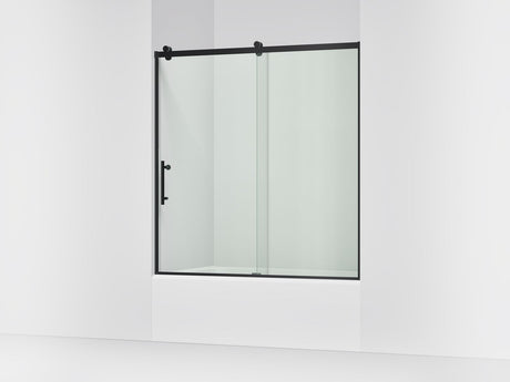 Rely® 56-5/8"-59-5/8" W x 62-1/2" H sliding bath door with 3/8"-thick Crystal Clear glass