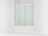 Rely® 56-5/8"-59-5/8" W x 62-1/2" H sliding bath door with 3/8"-thick Crystal Clear glass