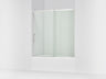 Rely® 56-5/8"-59-5/8" W x 62-1/2" H sliding bath door with 3/8"-thick Crystal Clear glass