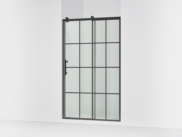 Rely® 44-5/8"-47-5/8" W x 76.99" H sliding shower door with 3/8"-thick Crystal Clear glass