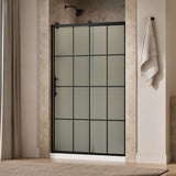 Rely® 44-5/8"-47-5/8" W x 76.99" H sliding shower door with 3/8"-thick Frosted glass