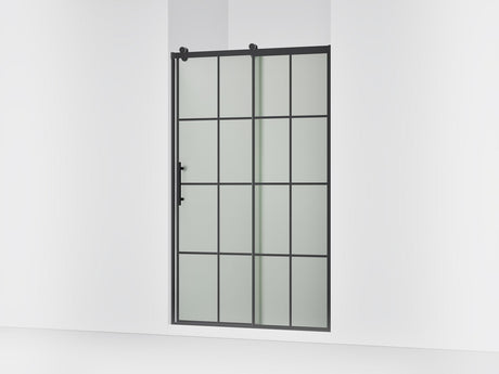 Rely® 44-5/8"-47-5/8" W x 76.99" H sliding shower door with 3/8"-thick Frosted glass