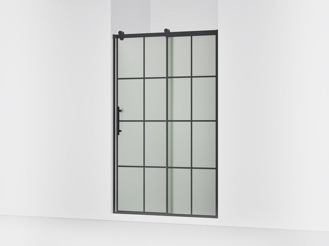 Rely® 44-5/8"-47-5/8" W x 76.99" H sliding shower door with 3/8"-thick Frosted glass
