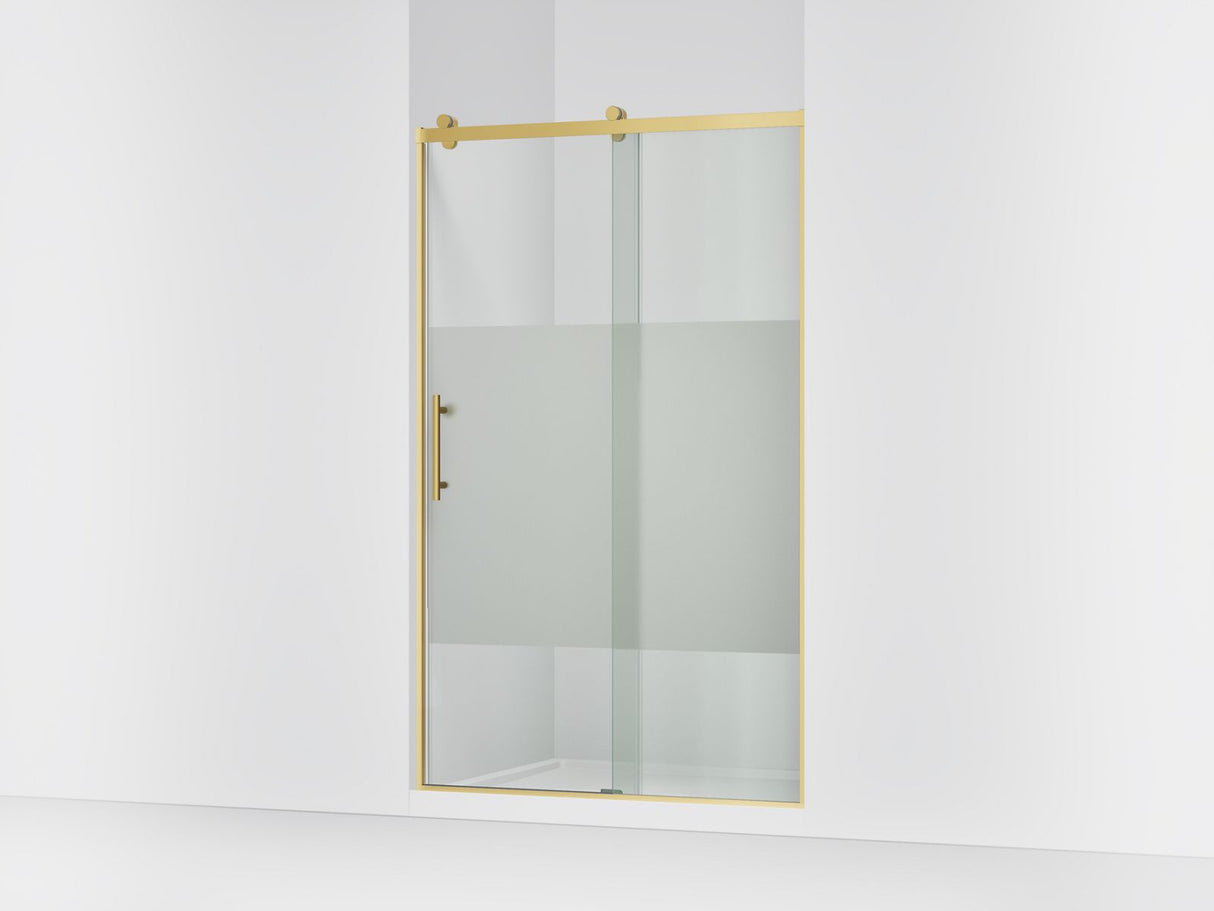 Rely® 44-5/8"-47-5/8" W x 76.99" H sliding shower door with 3/8"-thick Crystal Clear glass