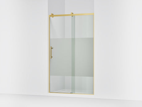 Rely® 44-5/8"-47-5/8" W x 76.99" H sliding shower door with 3/8"-thick Crystal Clear glass