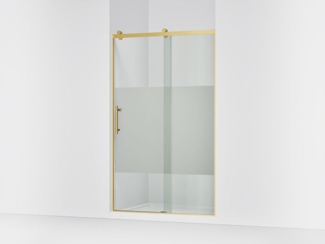 Rely® 44-5/8"-47-5/8" W x 76.99" H sliding shower door with 3/8"-thick Crystal Clear glass