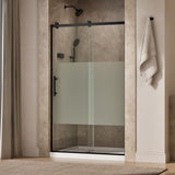 Rely® 44-5/8"-47-5/8" W x 76.99" H sliding shower door with 3/8"-thick Crystal Clear glass