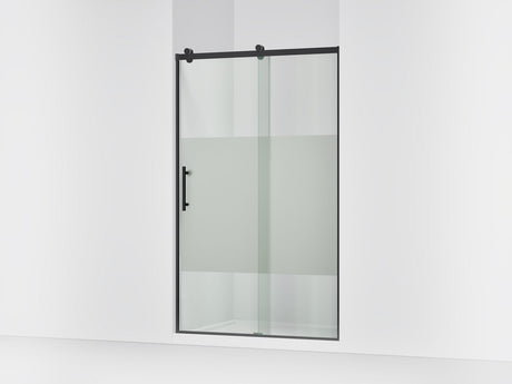 Rely® 44-5/8"-47-5/8" W x 76.99" H sliding shower door with 3/8"-thick Crystal Clear glass