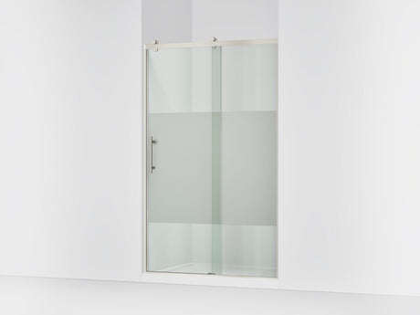 Rely® 44-5/8"-47-5/8" W x 76.99" H sliding shower door with 3/8"-thick Crystal Clear glass