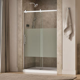Rely® 44-5/8"-47-5/8" W x 76.99" H sliding shower door with 3/8"-thick Crystal Clear glass