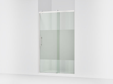Rely® 44-5/8"-47-5/8" W x 76.99" H sliding shower door with 3/8"-thick Crystal Clear glass