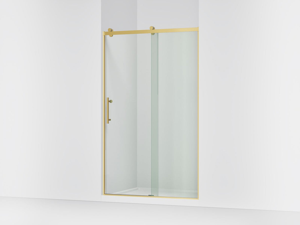 Rely® 44-5/8"-47-5/8" W x 76.99" H sliding shower door with 3/8"-thick Crystal Clear glass