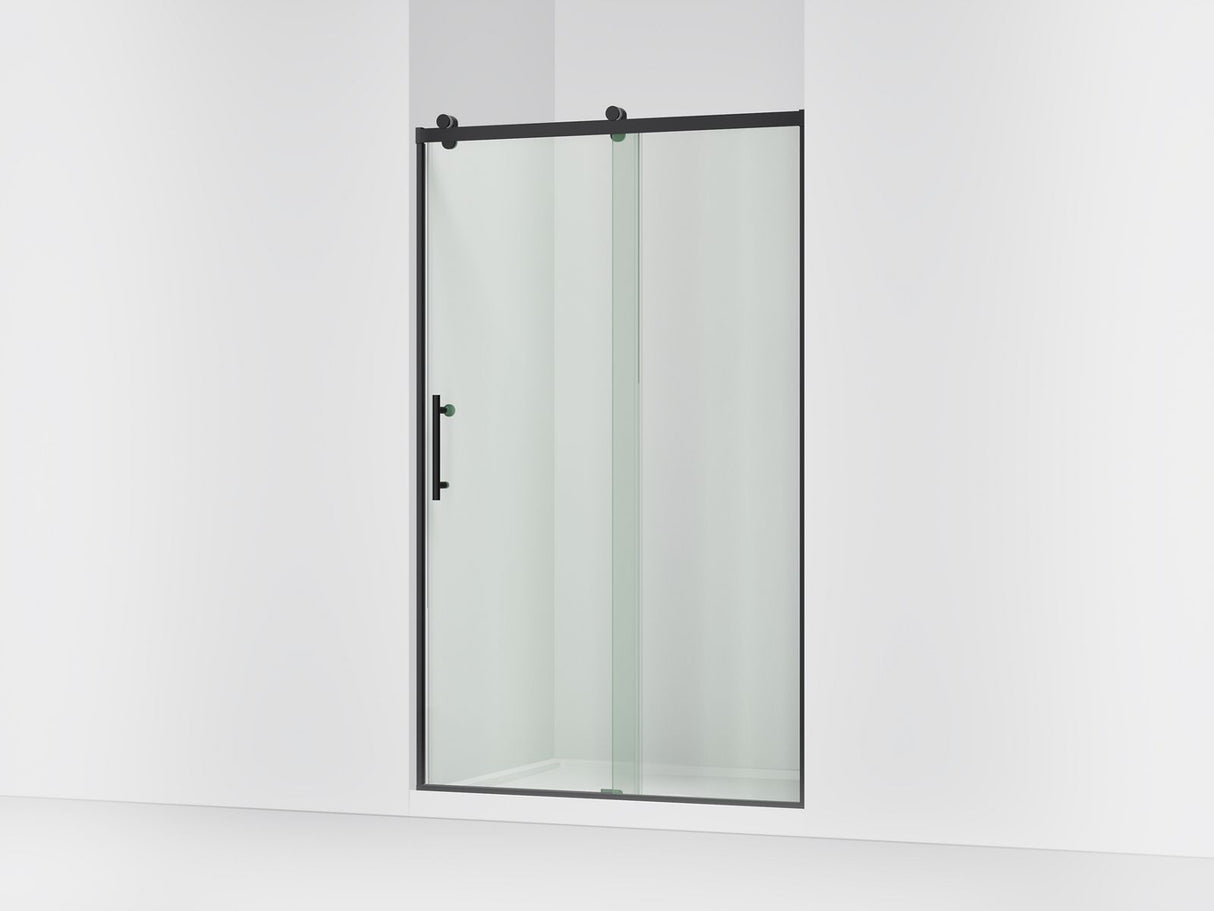 Rely® 44-5/8"-47-5/8" W x 76.99" H sliding shower door with 3/8"-thick Crystal Clear glass