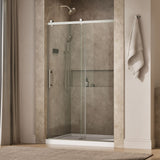 Rely® 44-5/8"-47-5/8" W x 76.99" H sliding shower door with 3/8"-thick Crystal Clear glass